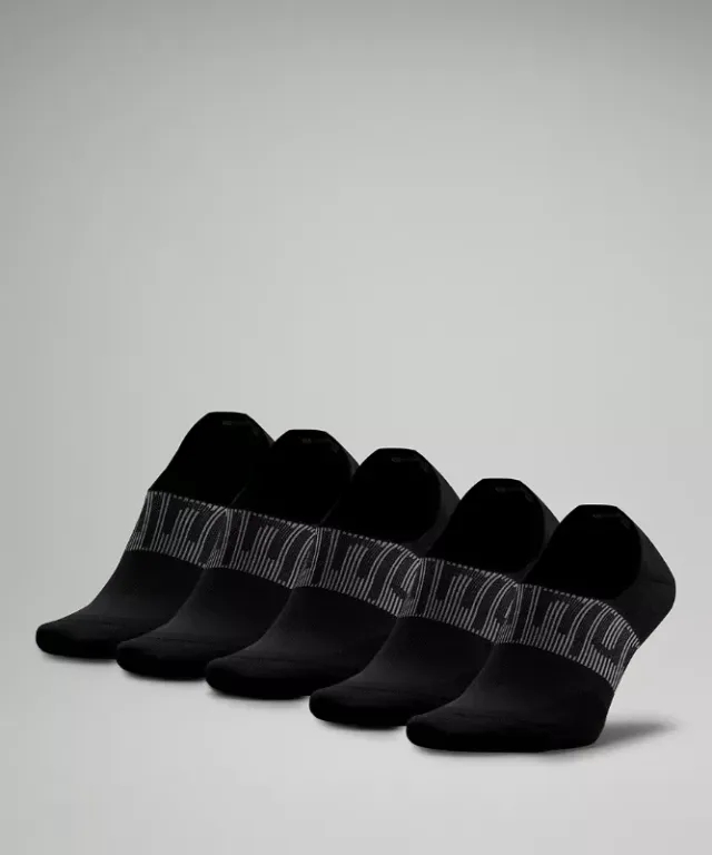 lululemon IE lululemon – Men's Power Stride No-Show Socks with Active Grip 5 Pack – Color Black – Size M