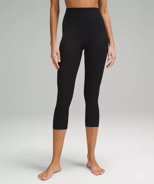 lululemon IE lululemon – Women's Align High-Rise Ribbed Crop Leggings – 23 – Color Black – Size 8