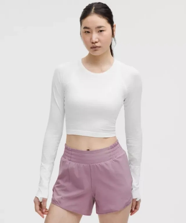 lululemon IE lululemon – Women's Swiftly Tech Cropped Long-Sleeve Shirt 2.0 – Color White – Size 8