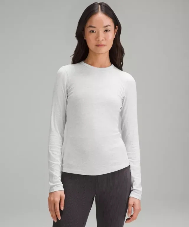 lululemon IE lululemon – Women's Hold Tight Long-Sleeve Shirt – Color Light Grey/Grey – Size 8
