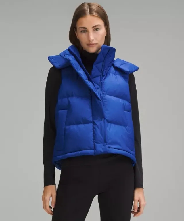 lululemon IE lululemon – Women's Wunder Puff 600-Down-Fill Cropped Vest – Color Blue – Size 6