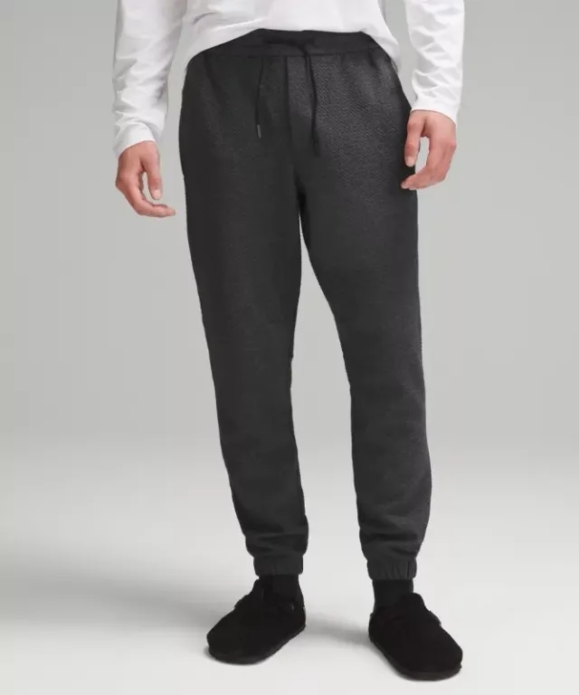 lululemon IE lululemon – Men's Textured Double-Knit Joggers Regular – Color Black/Grey – Size 2XL