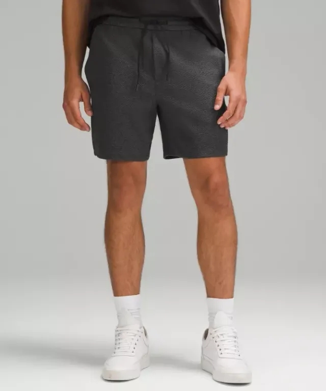 lululemon IE lululemon – Men's Textured Double-Knit Shorts – 7 – Color Black/Grey – Size 2XL