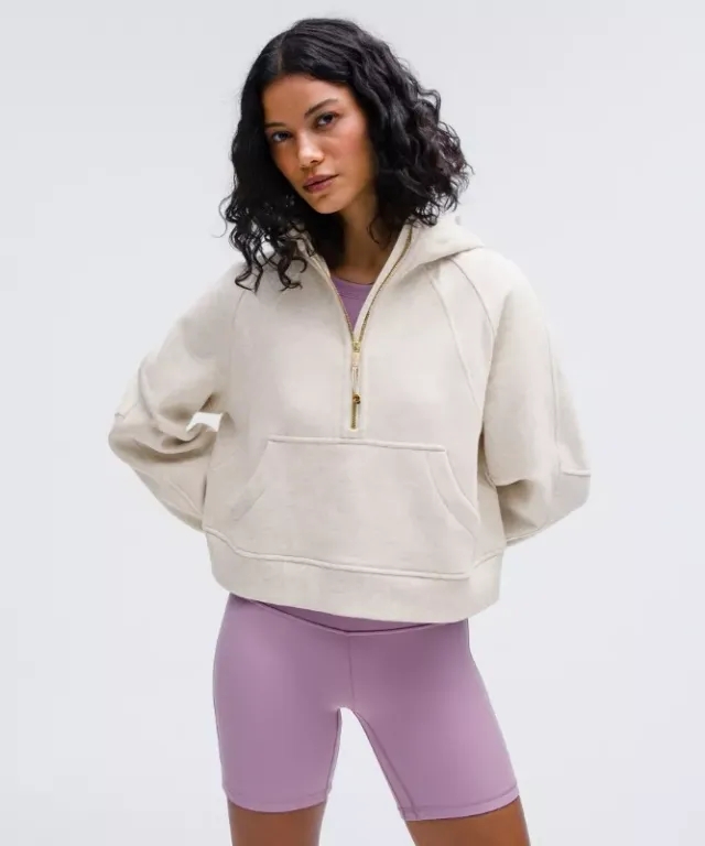 lululemon IE lululemon – Women's Scuba Oversized Half-Zip Hoodie – Color Gold/White – Size XS/S