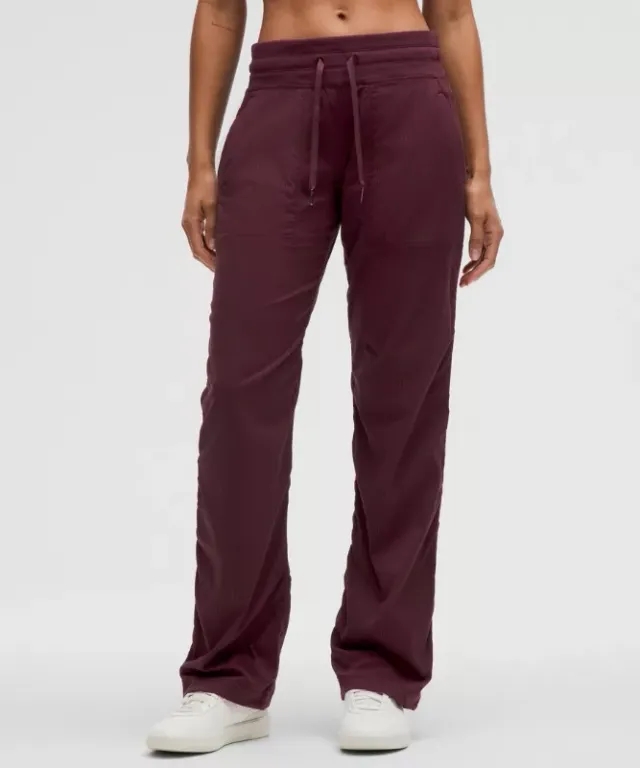 lululemon IE lululemon – Women's Dance Studio Mid-Rise Pants Regular – Color Burgundy/Red – Size 10