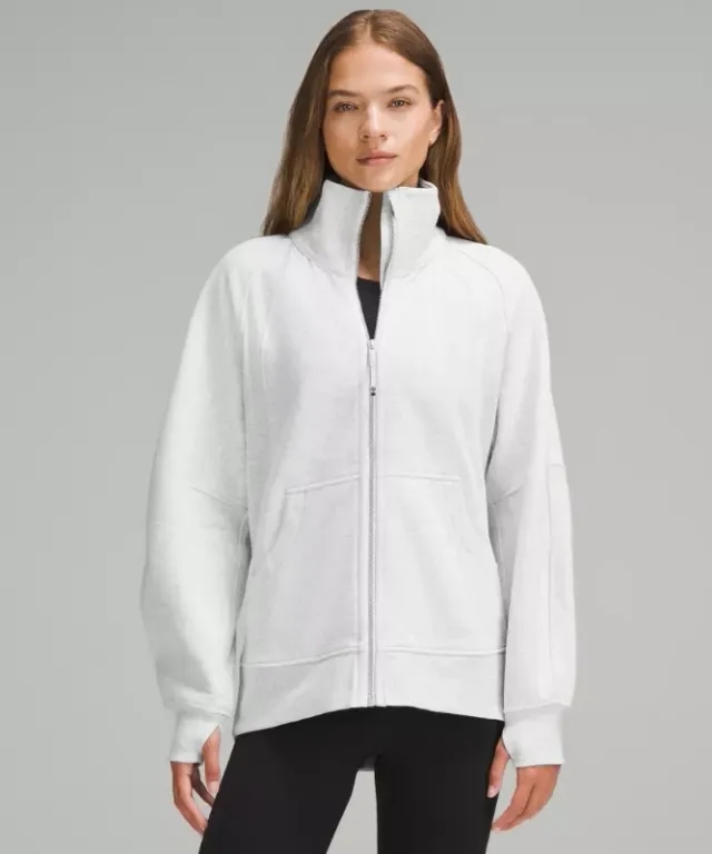 lululemon IE lululemon – Women's Scuba Oversized Funnel-Neck Full Zip Hoodie – Color Light Grey/Grey – Size XS/S