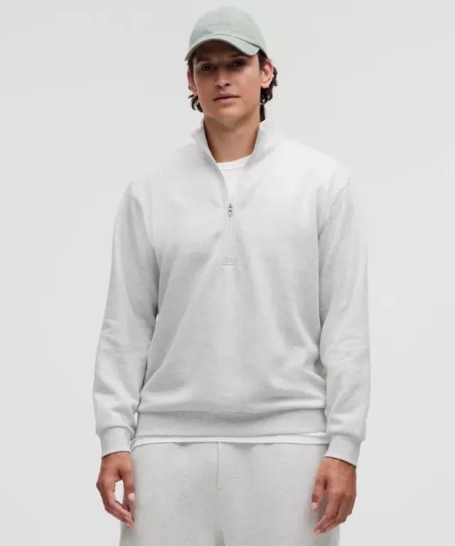 lululemon IE lululemon – Men's Steady State Half Zip Sweatshirt – Color Light Grey/Grey – Size XL