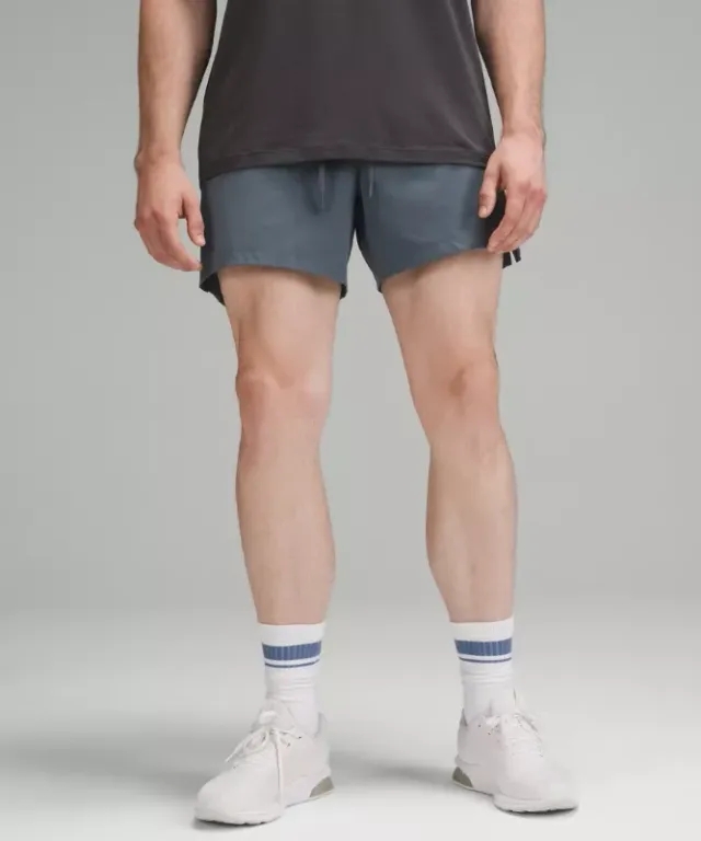 lululemon IE lululemon – Men's Zeroed In Linerless Shorts – 5 – Color Grey/Blue – Size 2XL