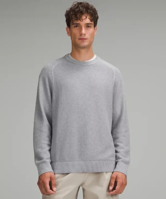 lululemon IE lululemon – Men's Textured Knit Crewneck Sweater – Color Grey – Size 2XL