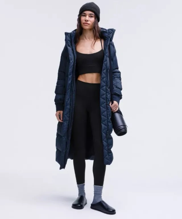 lululemon IE lululemon – Women's Wunder Puff 600-Down-Fill Long Jacket – Color Blue – Size 14