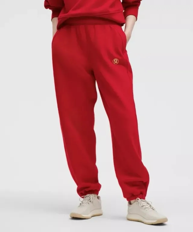 lululemon IE lululemon – Women's Lunar New Year Scuba Mid-Rise Oversized Joggers Regular – Color Dark Red/Neon/Red – Size 2XS