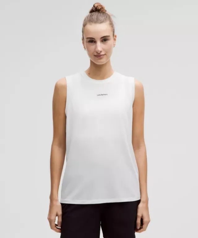 lululemon IE lululemon – Women's Jersey Training Muscle Tank Top Long Wordmark – Color White – Size 8