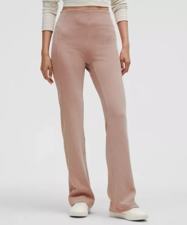 lululemon IE lululemon – Women's Ribbed Softstreme Flared Pants Regular – Color Pink/Pastel – Size 6