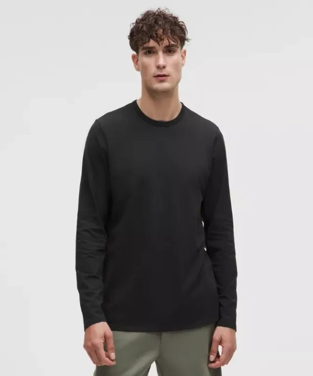 lululemon IE lululemon – Men's Organic Classic-Fit Long-Sleeve Shirt – Color Black – Size 2XL