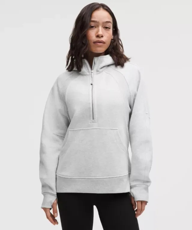 lululemon IE lululemon – Women's Scuba Oversized Half-Zip Long Hoodie – Color Light Grey/Grey – Size XS/S