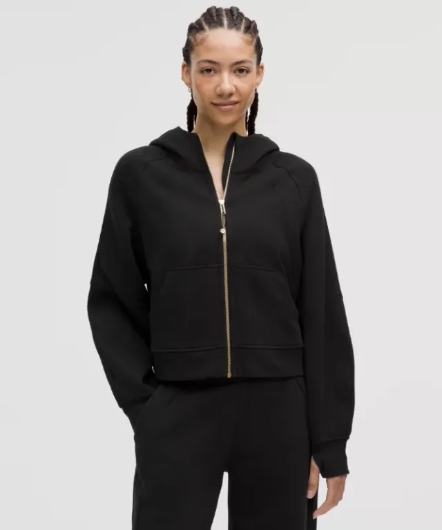 lululemon IE lululemon – Women's Scuba Oversized Full-Zip Hoodie – Color Black/Gold – Size XS/S