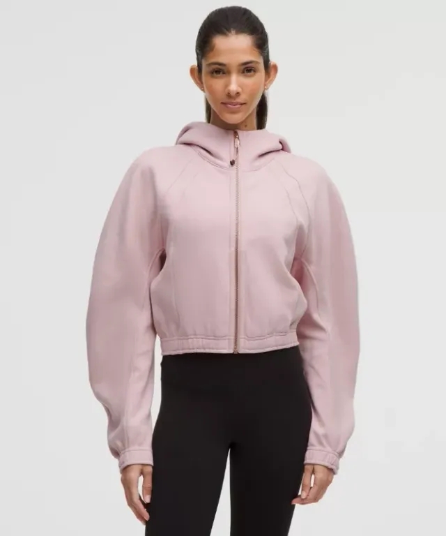 lululemon IE lululemon – Women's Scuba Full-Zip Cropped Hoodie – Color Pink/Gold – Size XS