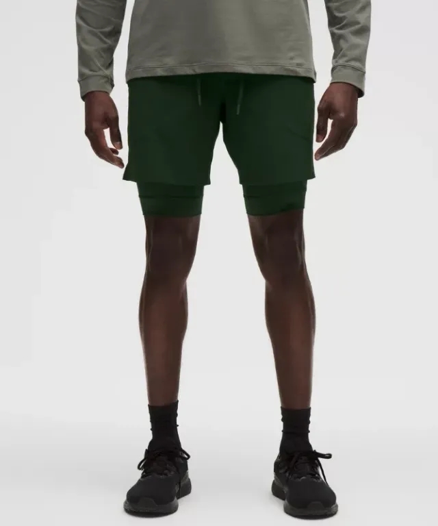lululemon IE lululemon – Men's License to Train Lined Shorts – 7 – Color Green – Size 2XL