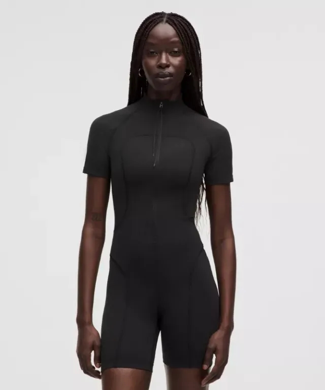 lululemon IE lululemon – Women's Everlux Front-Zip Bodysuit SLNSH Collection – 6 – Color Black – Size 2XS