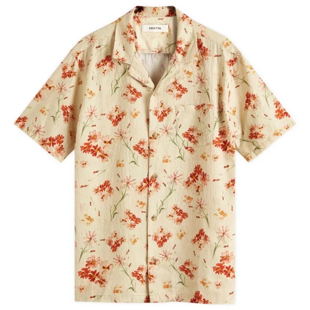 Kestin Men's Crammond Floral Print Shirt Ecru Floral