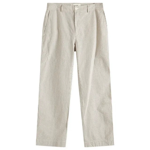 Kestin Men's Aberlour Seersucker Trousers Ecru/Blue Stripe