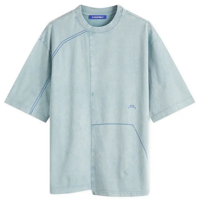 A-COLD-WALL* Men's Oblique T-Shirt Grey-Green Tourmaline