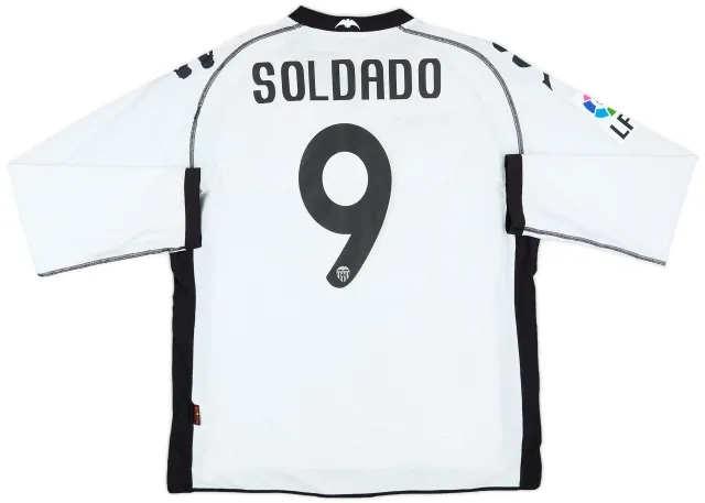 Kappa 2010-11 Valencia Home L/S Shirt Soldado #9 - 8/10 - (XL)