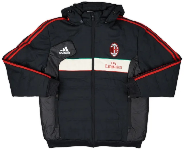 2012-13 AC Milan adidas Hooded Padded Bench Coat - 9/10 - (M/L)