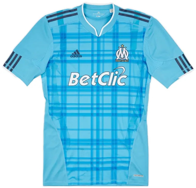 adidas 2010-11 Olympique Marseille Player Issue TechFit Away Shirt - 7/10 - (XL)