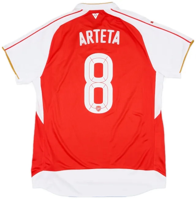 Puma 2015-16 Arsenal Home Shirt Arteta #8 - 8/10 - (XL)