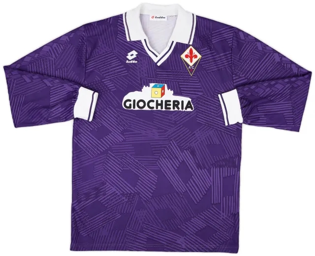 Lotto 1991-92 Fiorentina Home L/S Shirt - 9/10 - (L)