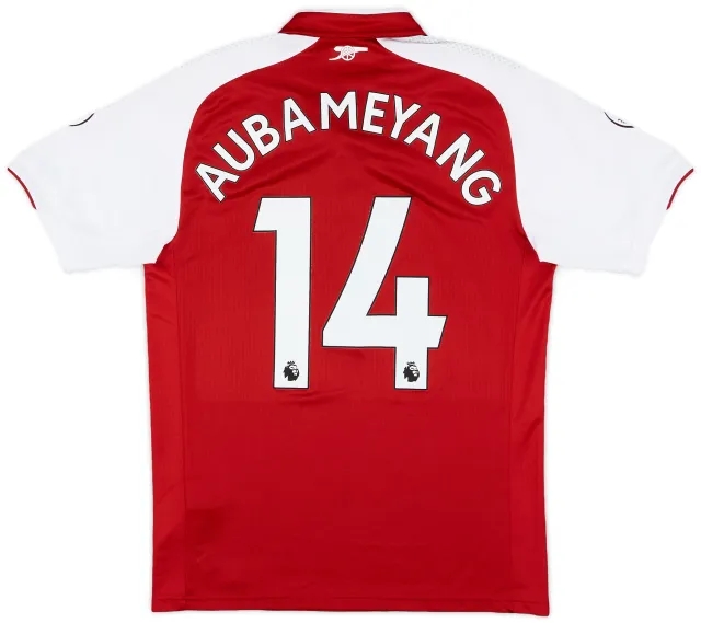 Puma 2017-18 Arsenal Home Shirt Aubameyang #14 - 6/10 - (S)