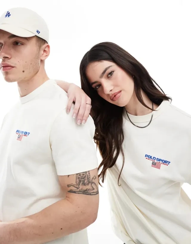 Polo Ralph Lauren Polo Sport by Ralph Lauren Side Logo T-Shirt - Cream