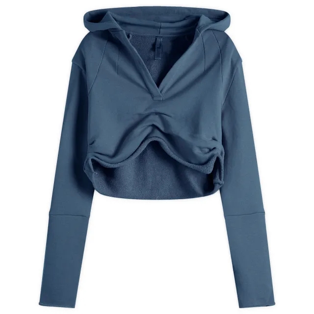 SKIMS Women's Shoulder Pad Cropped Hoodie Indigo