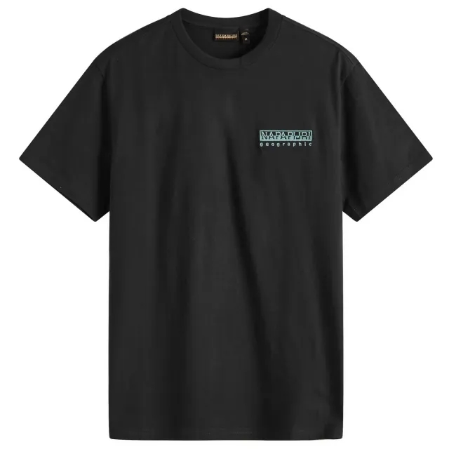 Napapijri Men's Geographic Back Print T-Shirt Black Beauty