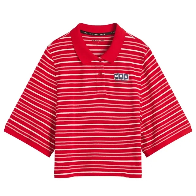Martine Rose Women's Polo T-Shirt Red/White Stripe
