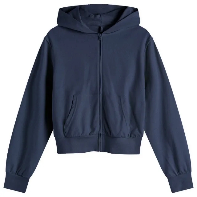 SKIMS Women's Cotton Jersey Zip Up Slim Hoodie Navy