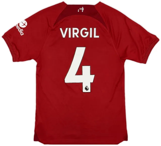 Nike 2022-23 Liverpool Home Shirt Virgil #4 - 9/10 - (XS)