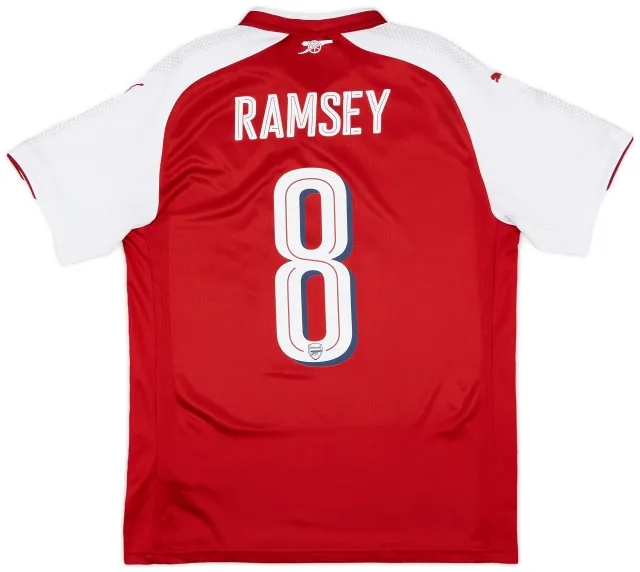 Puma 2017-18 Arsenal Home Shirt Ramsey #8 - 9/10 - (M)
