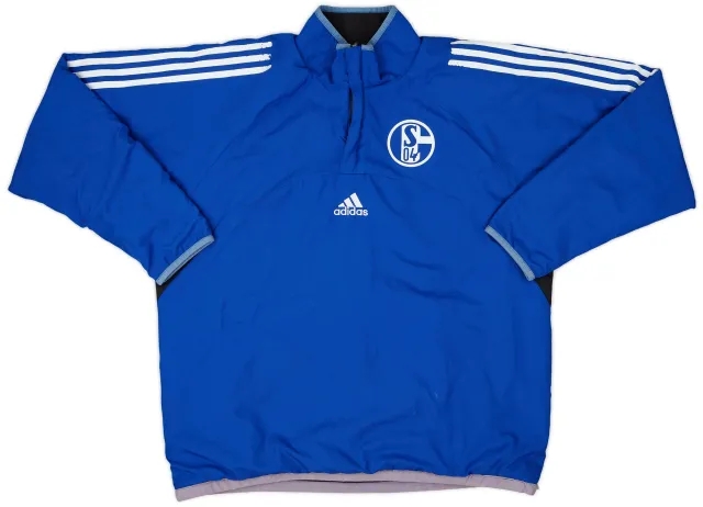 2004-05 Schalke adidas 1/4 Zip Reversible Fleece Jacket - 5/10 - (M/L)