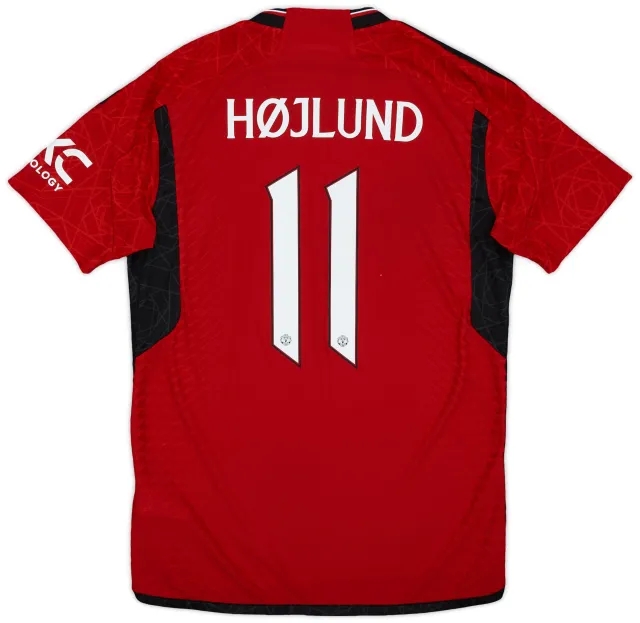 adidas 2023-24 Manchester United Authentic Home Shirt Højlund #11 - 9/10 - (M)