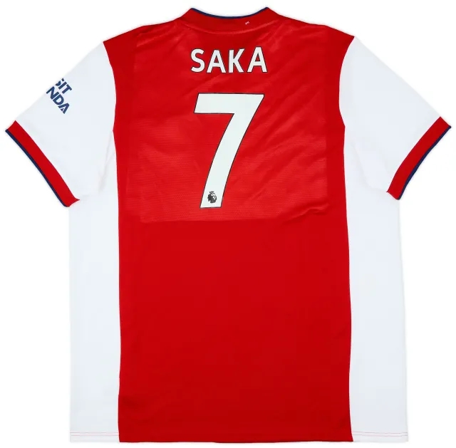 Nike 2021-22 Arsenal Home Shirt Saka #7 - 7/10 - (XXL)