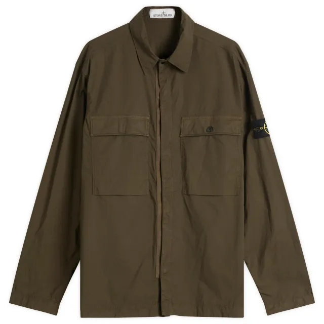 Stone Island Men's Tela Paracadute Shirt Jacket Military Green