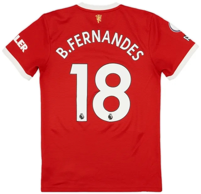 adidas 2021-22 Manchester United Home Shirt B. Fernandes #18 - 8/10 - (S)