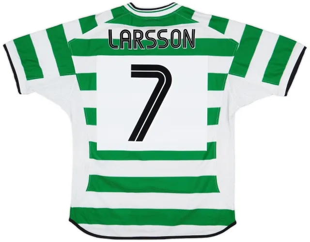 Umbro 2001-03 Celtic Home Shirt Larsson #7 - 8/10 - (L)