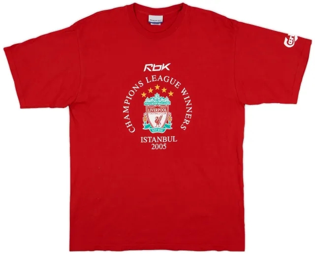 2005-06 Liverpool 'Champions League Winners' Reebok Cotton Tee - 9/10 - (XL)