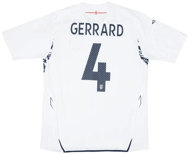 Umbro 2007-09 England Home Shirt Gerrard #4 - 6/10 - (L)