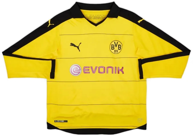 Puma 2015-16 Borussia Dortmund Home L/S Shirt - 5/10 - (L.Boys)