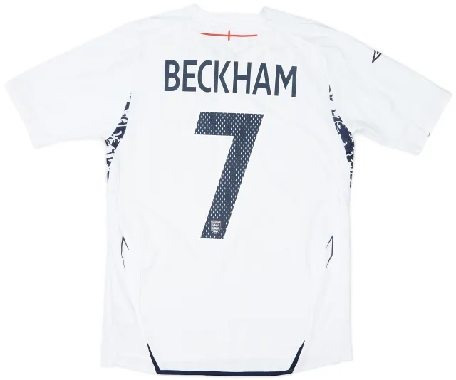 Umbro 2007-09 England Home Shirt Beckham #7 - 6/10 - (S)