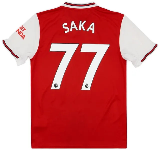 adidas 2019-20 Arsenal Home Shirt Saka #77 - 8/10 - (S)